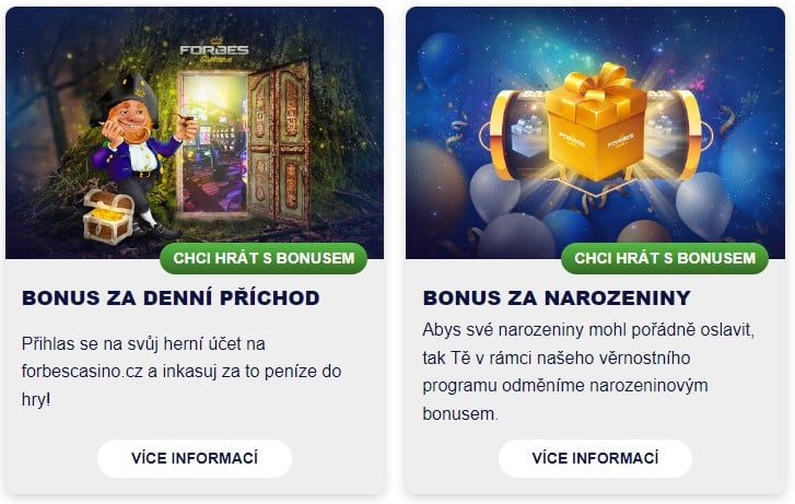 Věrnostní bonusy Forbes Casino