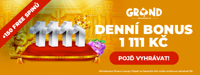 Denní casino bonus Grandwin 1111 Kč