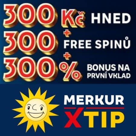 300 Kč+300 free spinů za registraci [MerkurXTip]