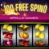 Dnes 100 free spinů za protočení 3000 Kč [Apollo Games casino]