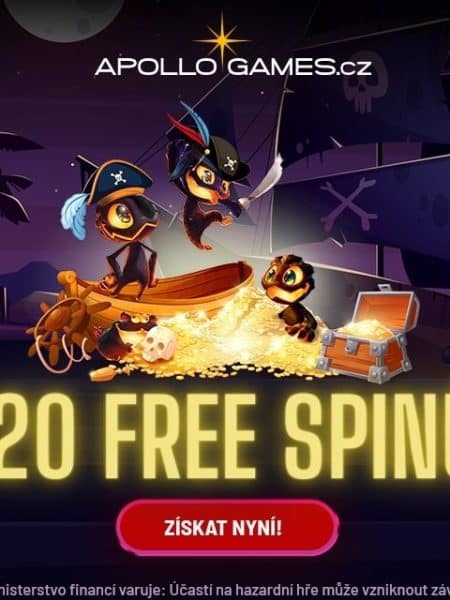 20 free spinů dnes za protočení 500 Kč [Apollo Games Casino]