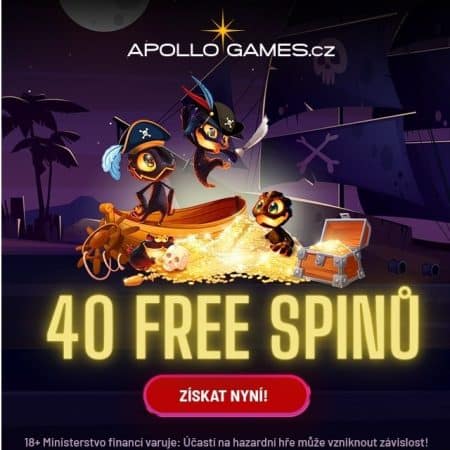 40 free spinů dnes za protočení 5000 Kč [Apollo Games Casino]