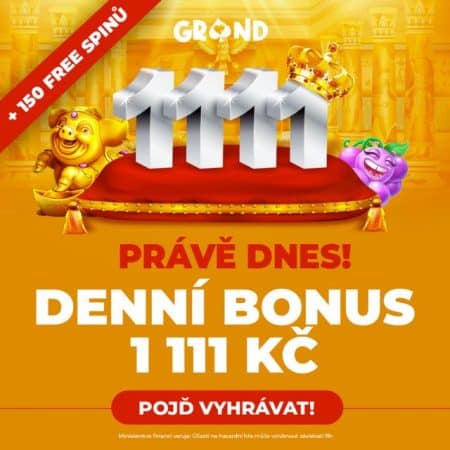 Berte 200 Kč do hry+1111 Kč denně [Grandwin]