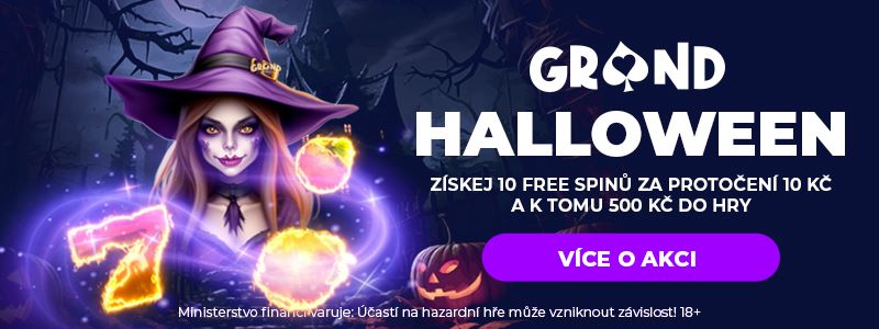 Halloween 500 Kč bonus v kasinu Grandwin