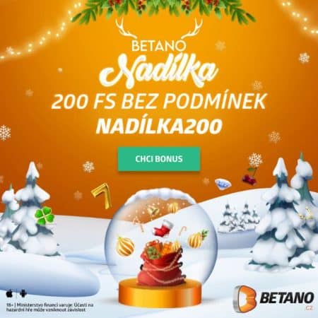 Nadělte si 200 free spinů s promokódem [Betano]