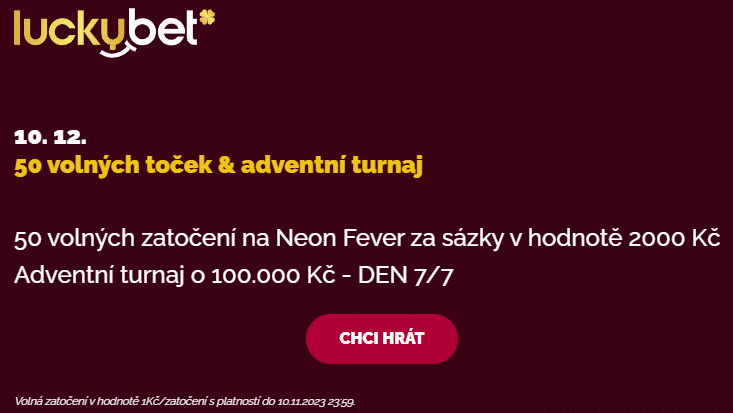 LuckyBet 50 free spinů