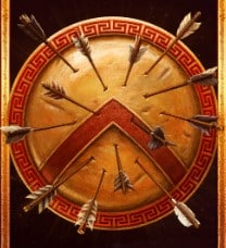 Scatter symbol štit ve výherní hře Almighty Sparta