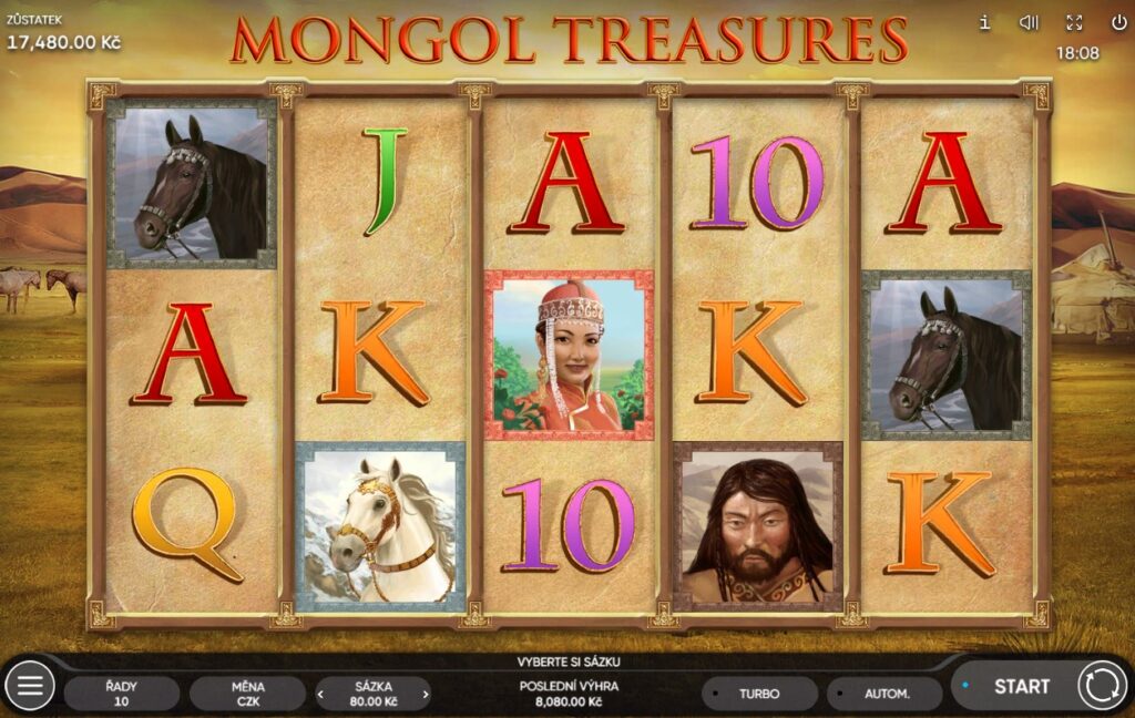 Výherní automat Mongol Treasures vyrobila společnost Endorphina