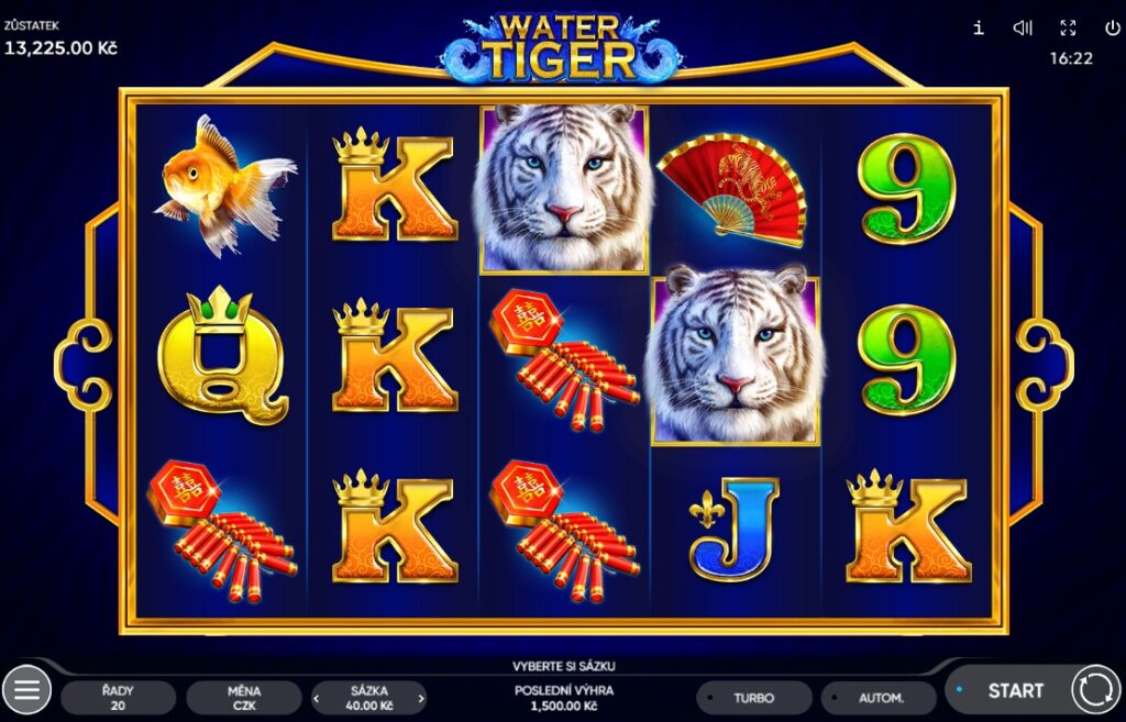 Online automat Water Tiger od společnosti Endorphina